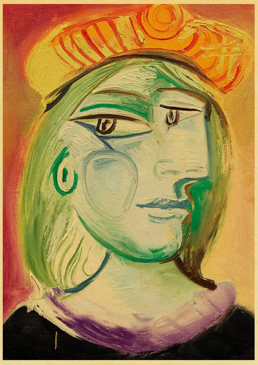 Abstract Painting Pablo Picasso Exhibition Kraft Paper Poster Art Prints Museum Modern Gallery Wall Picture Home Room Decor Gift