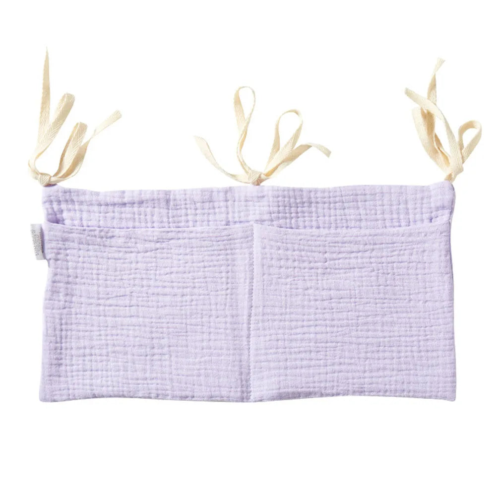 Baby Crib Organizer Cot Caddy Bed Storage Bag 2 Pockets Bedside Hanging Diaper Nursery Organizer for Diapers Toys Clothing