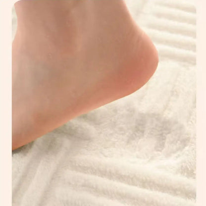 Thickened absorbent striped floor mat solid color bathroom carpet bedroom comfortable cotton velvet non-slip mat entrance mat