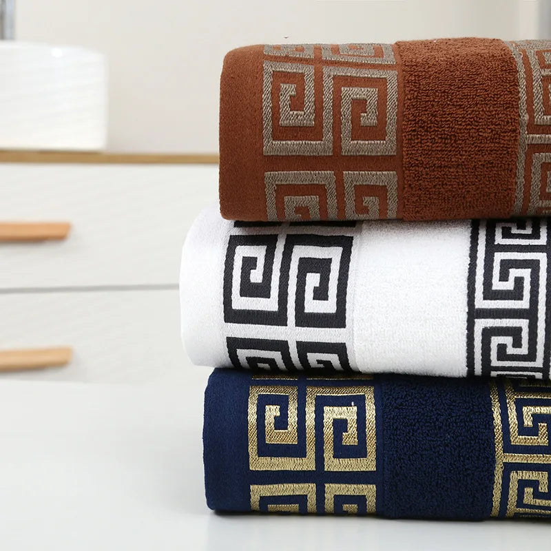 1/4/6pcs Embroidered Cotton Towel Set Bathroom 34x74cm/70x140cm Bath Towel Cover Personalized Sport Gift Big Towels Blue Green