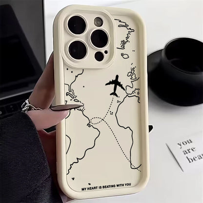 Travel-nspired Airplane Route Desian Case For Xiaomi Mi 11 Lite 5G 4G 14T 14 13T 13 12T 12 Poco X6 X5 X3 F5 F6 M6 Pro Soft Cover
