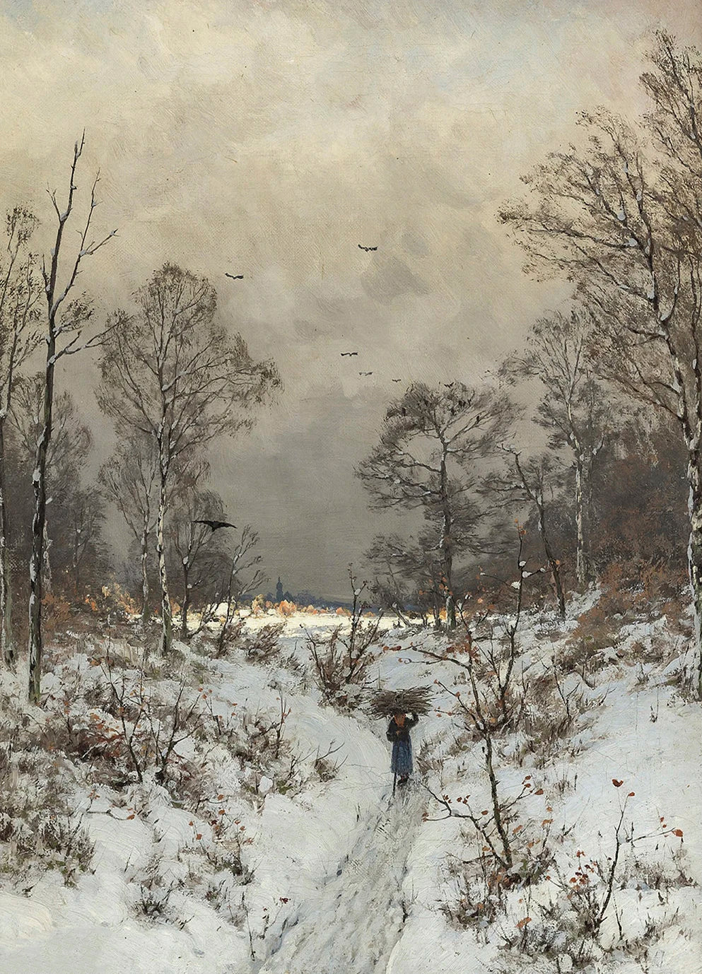 Canvas Painting Nordic Autumn Rural Farmhouse Forest Mountain River Landscape Retro Print Wall Art Picture Home Decor Wall Decor