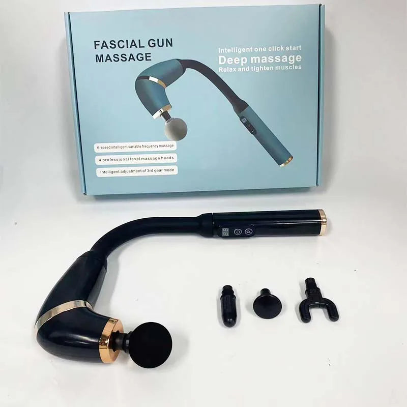 Handheld home massagers, massage guns with extended handles, and back massage tools for relieving deep tissue pain