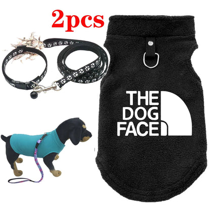 2pcs Pet Leash with Clothing Winter Warm Dog Sweater for Small Dogs Dog Clothes Puppy Coat Jacket Teddy Clothes Dog Supplies