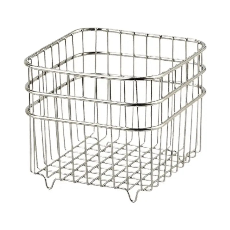 Iron Storage Basket Square Metal Bin Organizer For Bathroom Vanity Cosmetics Skincare Masks Lipsticks Countertop Holder