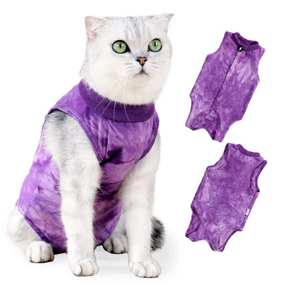 Cat Suit for Spring and Summer, Postoperative Clothing for Pet Cats Breathable Fitted Button-Style Cat Recovery Outfit