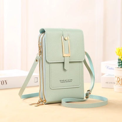 Touch Screen Cell Phone Women Bags Soft Leather Wallets Hand Purses Crossbody Bags for Women Small Handbag Cheap Women's Bags