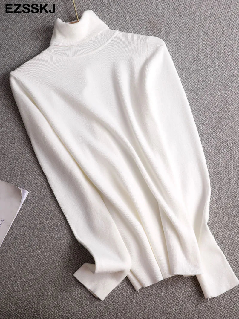 Basic Turtleneck Slim Cashmere Sweater Pullover Women Autumn winter thick warm Sweater For women Female Chic Jumpers top