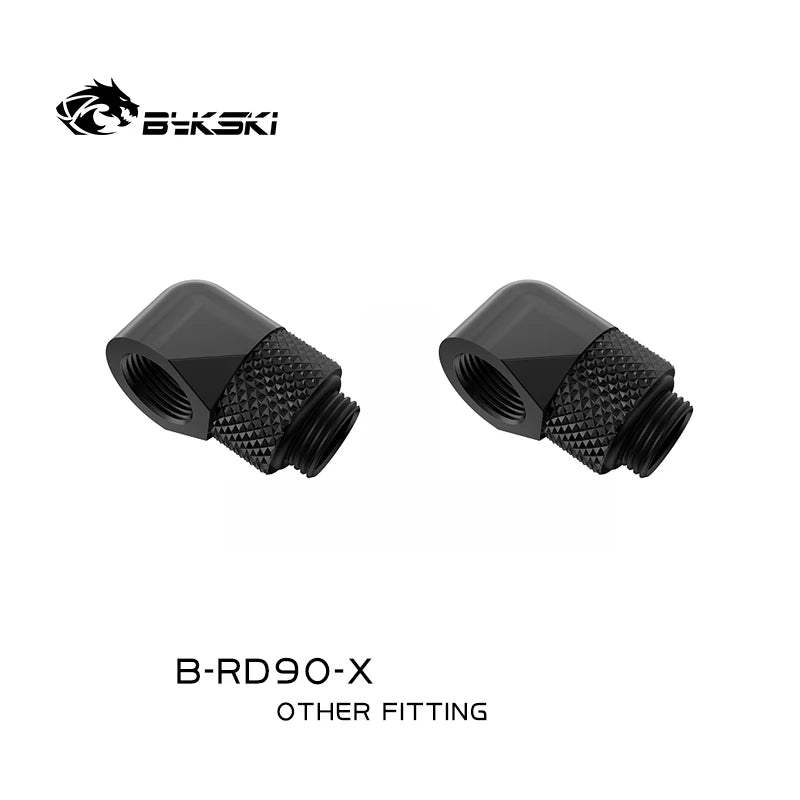 BYKSKI 2pcs G1/4'' 90 Degree /45 Degree Rotary Compression Fitting /for Water Cooling Adaptors Copper Metal Connector B-RD90-X