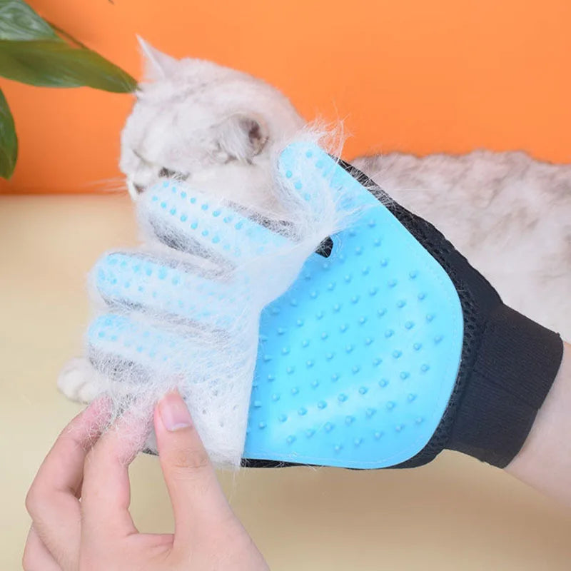 Pet Grooming Gloves for Cats Silicone Rubber Hair Cleaning Tool Pet Bath Remover Massage Brush - Pet Hair Removal