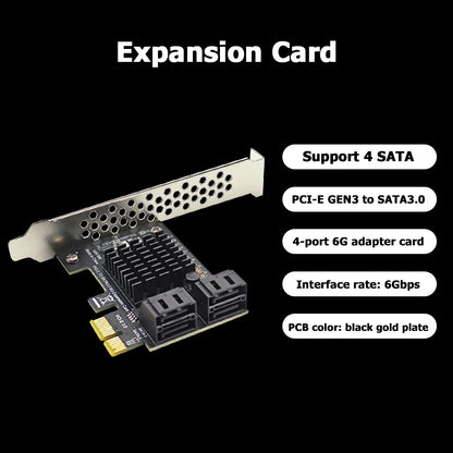 2/4/16 Ports SATA III PCIe Expansion Card 6Gbps SATA 3.0 to PCI-e 1X 4X 8X 16X PCI Express Adapter Card Support Win8 Win10 Linux