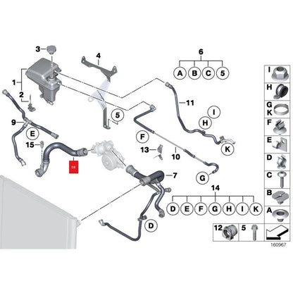 For Rolls-Royce Phantom RR1 RR2 RR3 Water Tank Upper And Lower scoolant hose 17127519277 17127519276