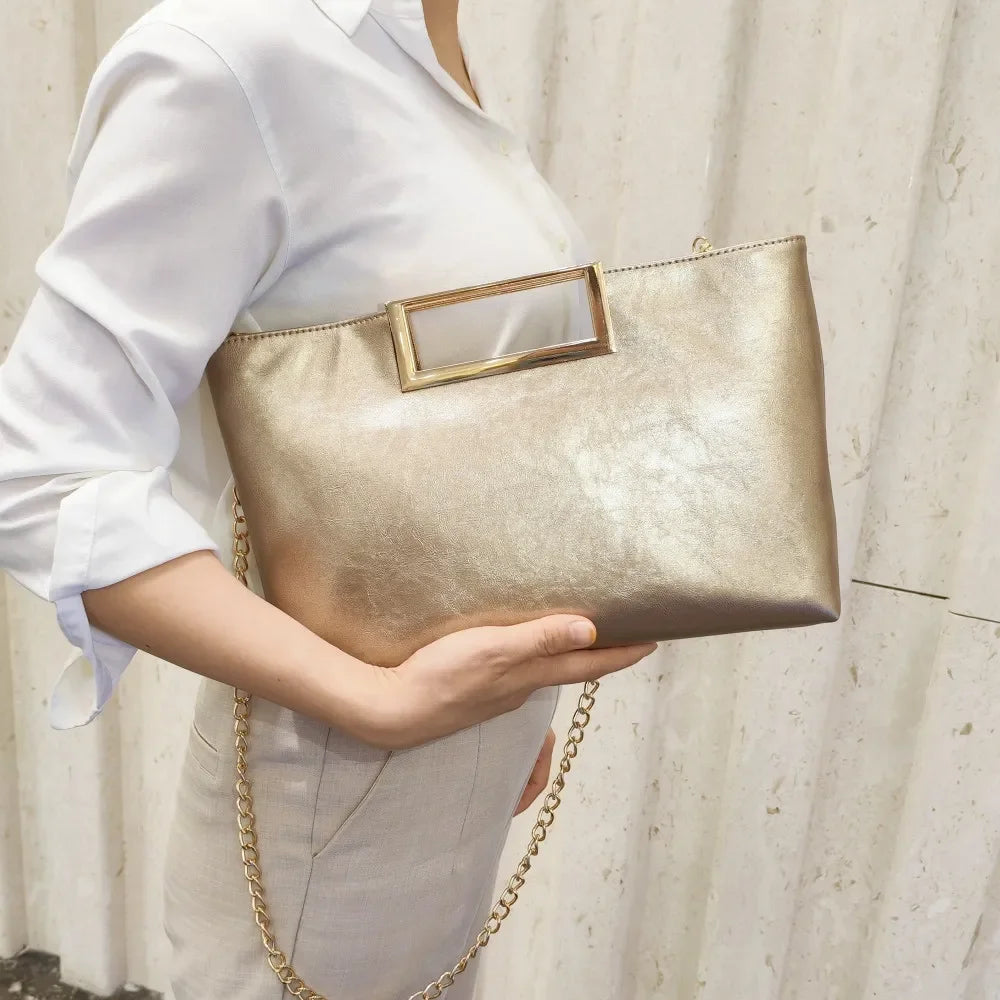 Fashion Office Lady Elegant Chain Shoulder Bag Pu Leather Handbags Women Y2k Stylish Crossbody Bags ladies Clutches