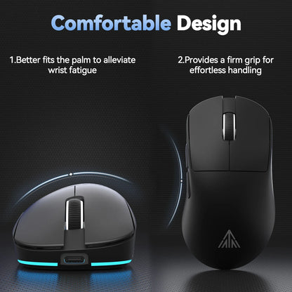 SOLAKAKA SM822 SM820 Gaming Mouse Tri-Mode 2.4GHz/Bluetooth/Wired PAW3311 24000DPI Macro Gaming Mouse with Charging Dock