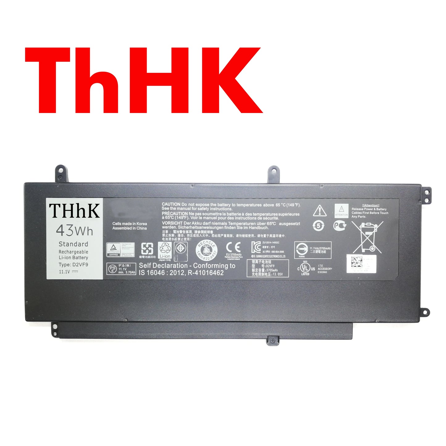THHK 43Wh D2VF9 Laptop Battery For Dell Inspiron 15 7547 7548 Vostro 14 5000 5459