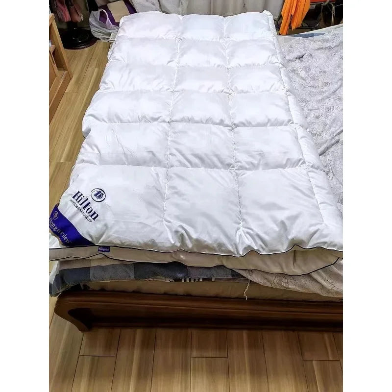 Warm Feather Velvet Comforter Hotel Four Seasons Quilt Single Bed Air-Conditioner Blanket Soft All-Season Sleep Home Bedding