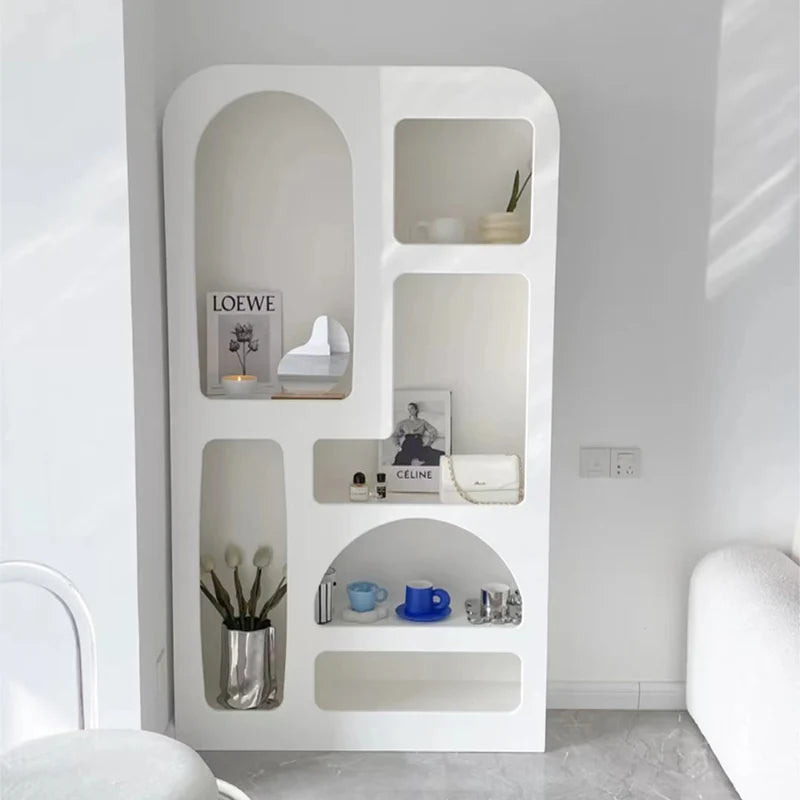 Innova Contemporary European Nordic White Home Decor Bookshelf Living Room Cabinet Furniture Storage Bookcase For Organize