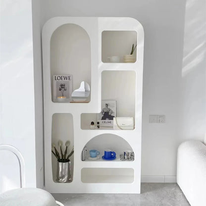 Innova Contemporary European Nordic White Home Decor Bookshelf Living Room Cabinet Furniture Storage Bookcase For Organize