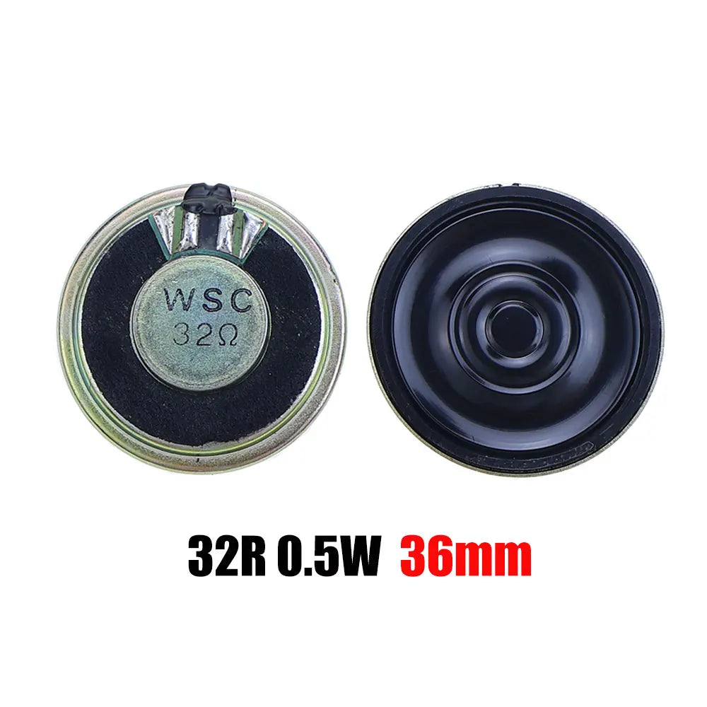 2PCS 8R 32R 0.5W 1W 2W Mini Speaker 8 Ohm 32 Ohm Loud Speaker Diameter 20mm 23mm 26mm 28mm 30mm 32mm 36mm 40mm 45mm Loudspeaker