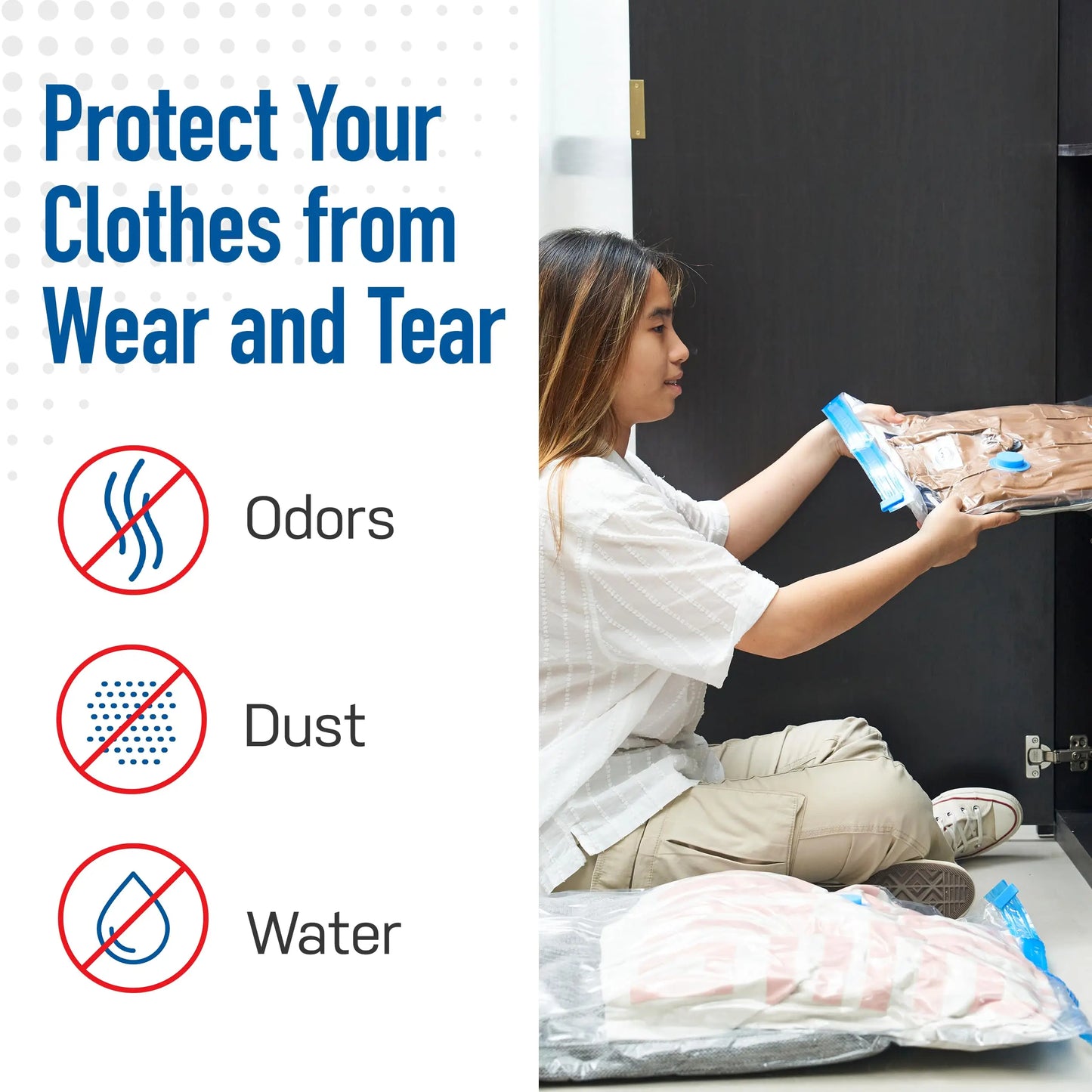 Vacuum Storage Bags, 15-Pack Space Saver Vacuum Storage Bags, Vacuum Seal Bags for Clothing, Clothes, Comforters and Blankets