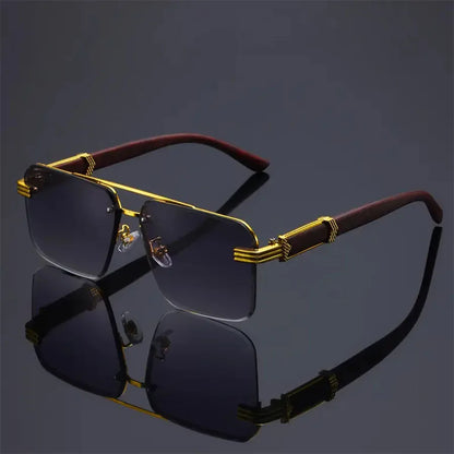 A Pair of Textured Double-Bridge Trendy Fashion Sunglasses, Suitable for Streetwear, Parties, Music Festivals, Gifting and Vacat