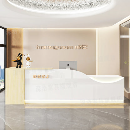 Customized Equipment Reception Desk Beauty Simple Creative Aesthetic Reception Desks Trendy Luxury Mostrador Office Furniture