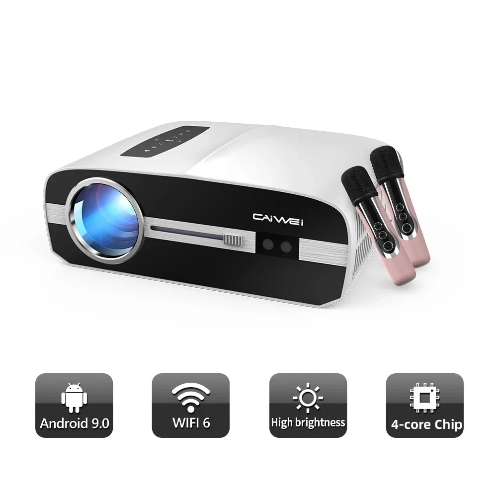 Android Smart TV 4K Projector Auto Focus Daylight Projector for Movies Home Theater WIFI 6 3800 ANSI Beam Projector With Karaoke