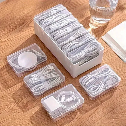 1Set Data Cable Storage Box Power Charging Cable Management And Desktop Cable Management Organization Cables Organizer Bag