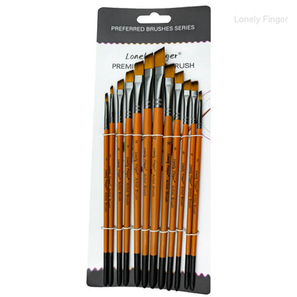 12/48pcs Acrylic Paint Brushes, Professional Synthetic Bristles Paint Brush Set Flat, Filbert,  Round, Angle Paint Brushes