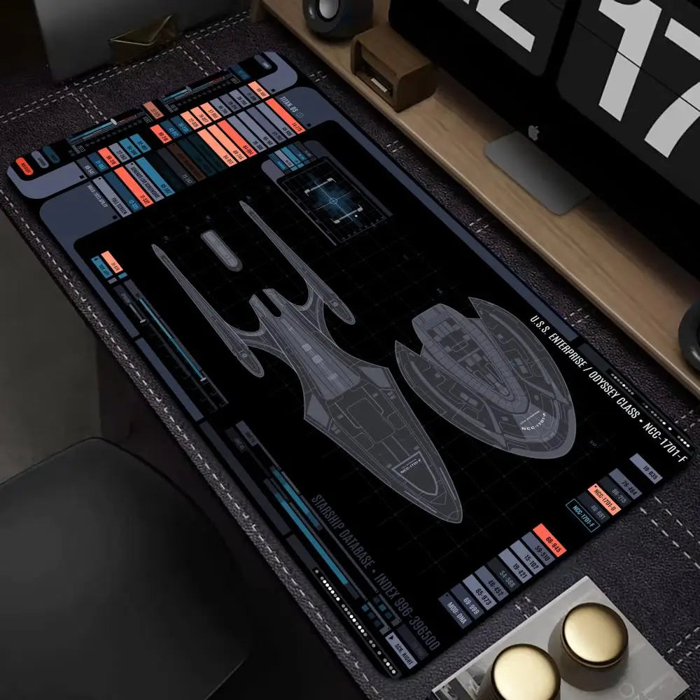 Black and White Mouse Pad Star Trek Laptop Mouse Pad Office Mouse Pad Computer Keyboard and Mouse Pad Large-Size Gaming Desk Mat