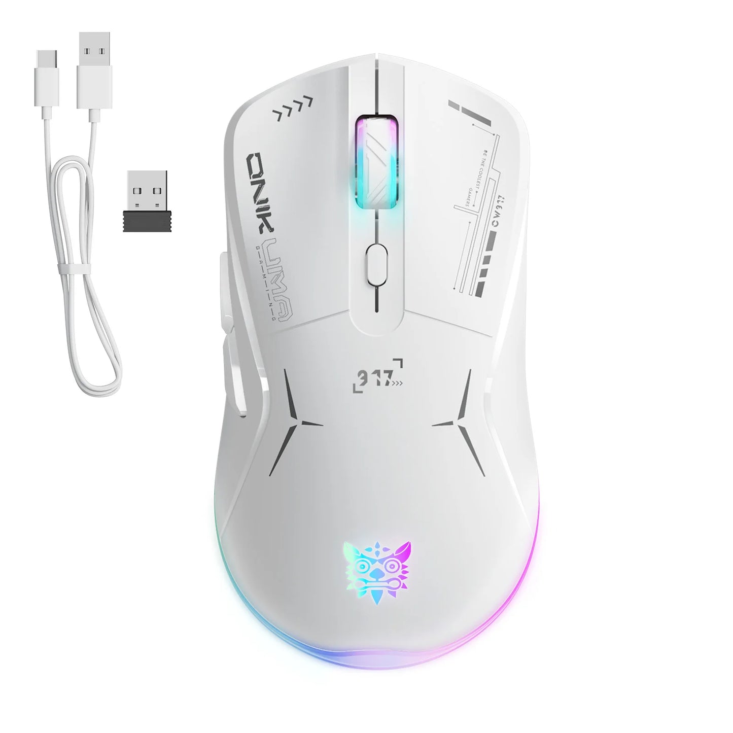 Onikuma Cw917 4800Dpi Wireless Gaming Mouse Game USB Gaming Mouse Led Color Breathing Light Design