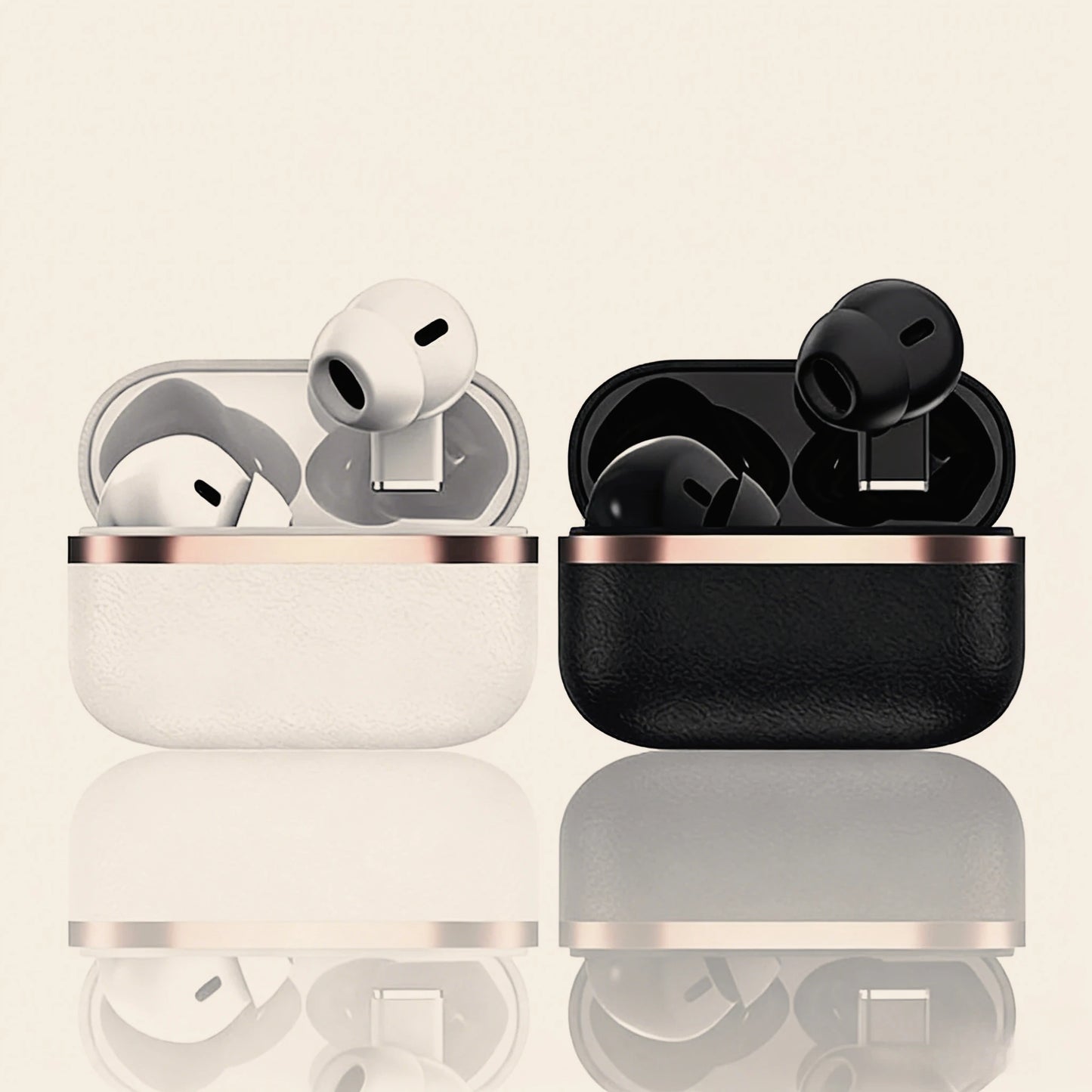 TWS In-ear Leather-crafted Earphones Wireless Earbuds Featuring Sleek Fit Long-lasting All-day Battery Integrated Mic for Users