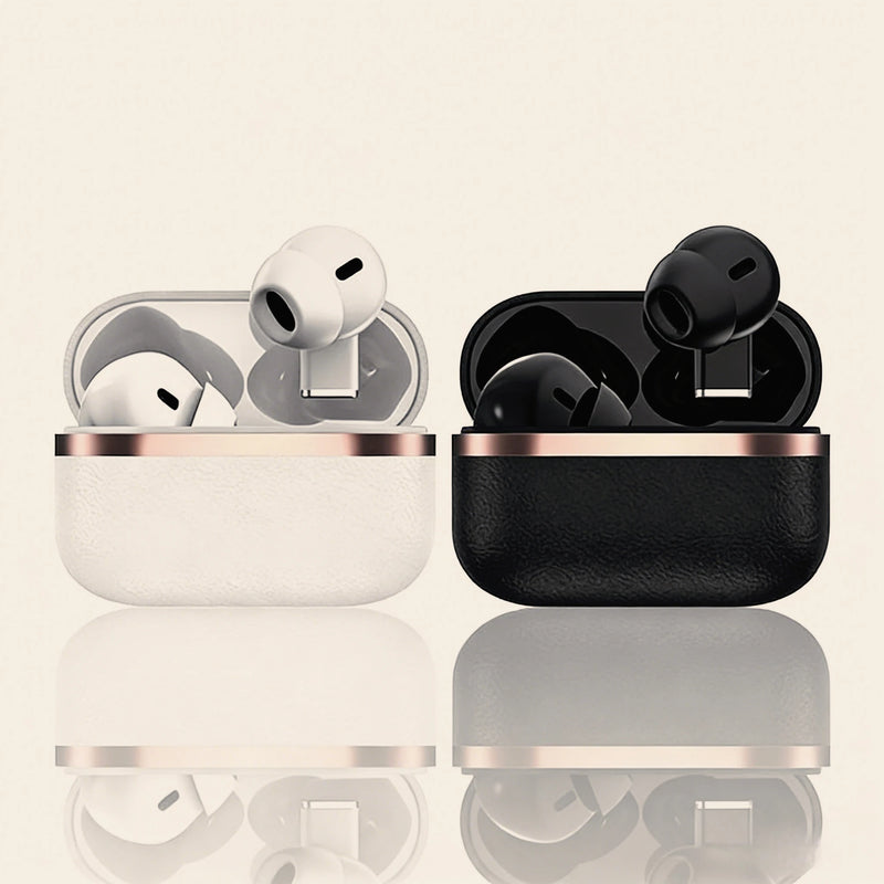 TWS In-ear Leather-crafted Earphones Wireless Earbuds Featuring Sleek Fit Long-lasting All-day Battery Integrated Mic for Users