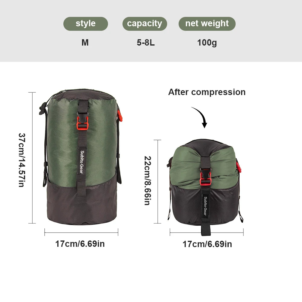 Camping Sleeping Bag Compression Storage Bag Outdoor Camping Waterproof Storage Bag Portable Ultra-light Storage Bag 1-25L