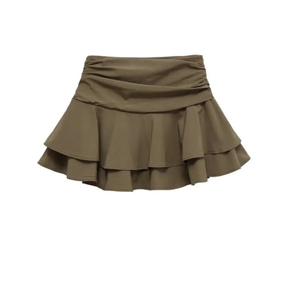 Casual Summer 2025 Women's Midi Skirt with Lace Hemline in Tee Colors A-Line Silhouette Slim Fit Sle for Casual Ocns