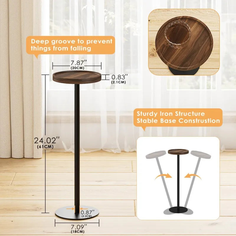 Cross-border Small Round Table, Small Coffee Table, Side Table Next to Living Room Sofa for Drinks, Living Room Coffee Table, Dr