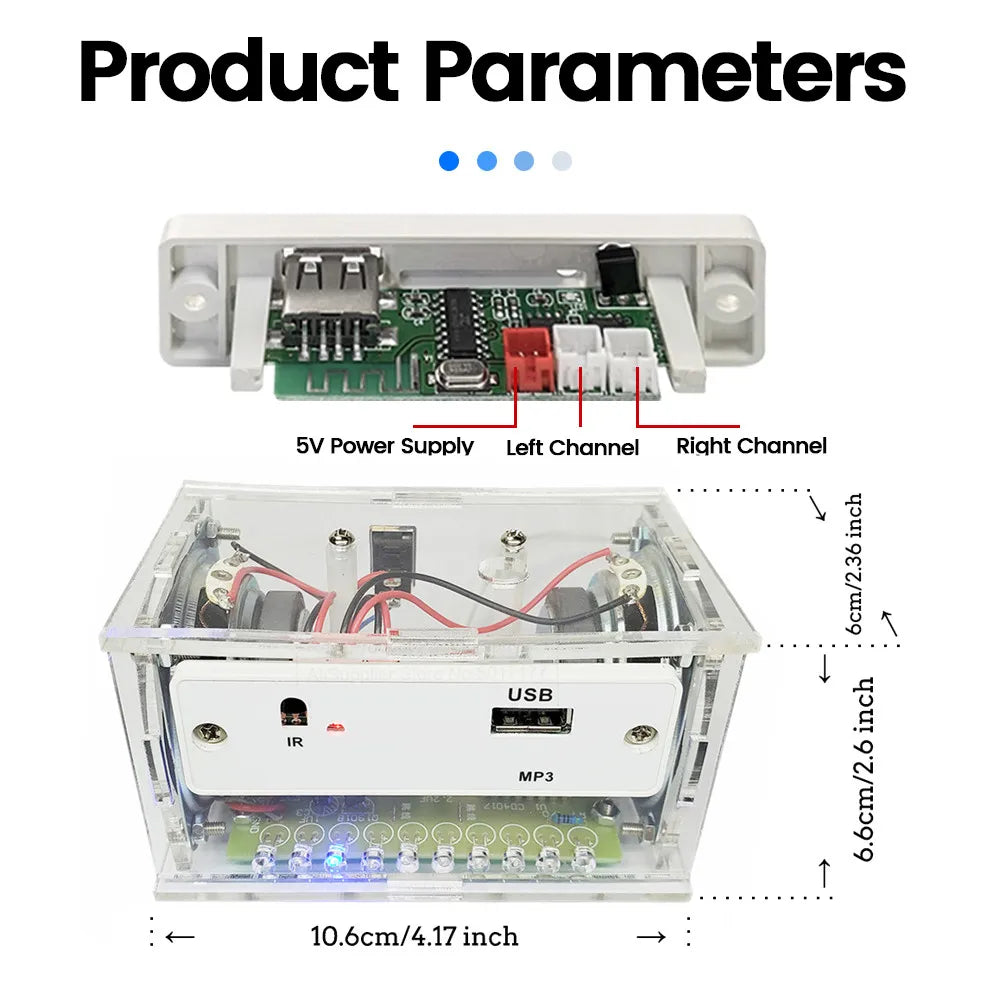 DIY Bluetooth Speaker Kit Electronics DIY Soldering Project Practice Solder Assembly DIY Electronic Kit Component 2*3W Speakers