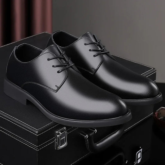 Men's Shoes Black Leather Formal Shoes for Men Oxfords Male Wedding Party Office Business Shoe Man