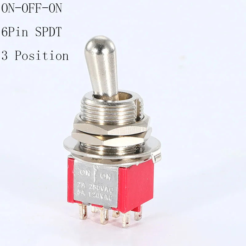5Pcs SH T80-T Series Standard Lever Mini Toggle Switch 12mm Panel Mount 5A 125VAC