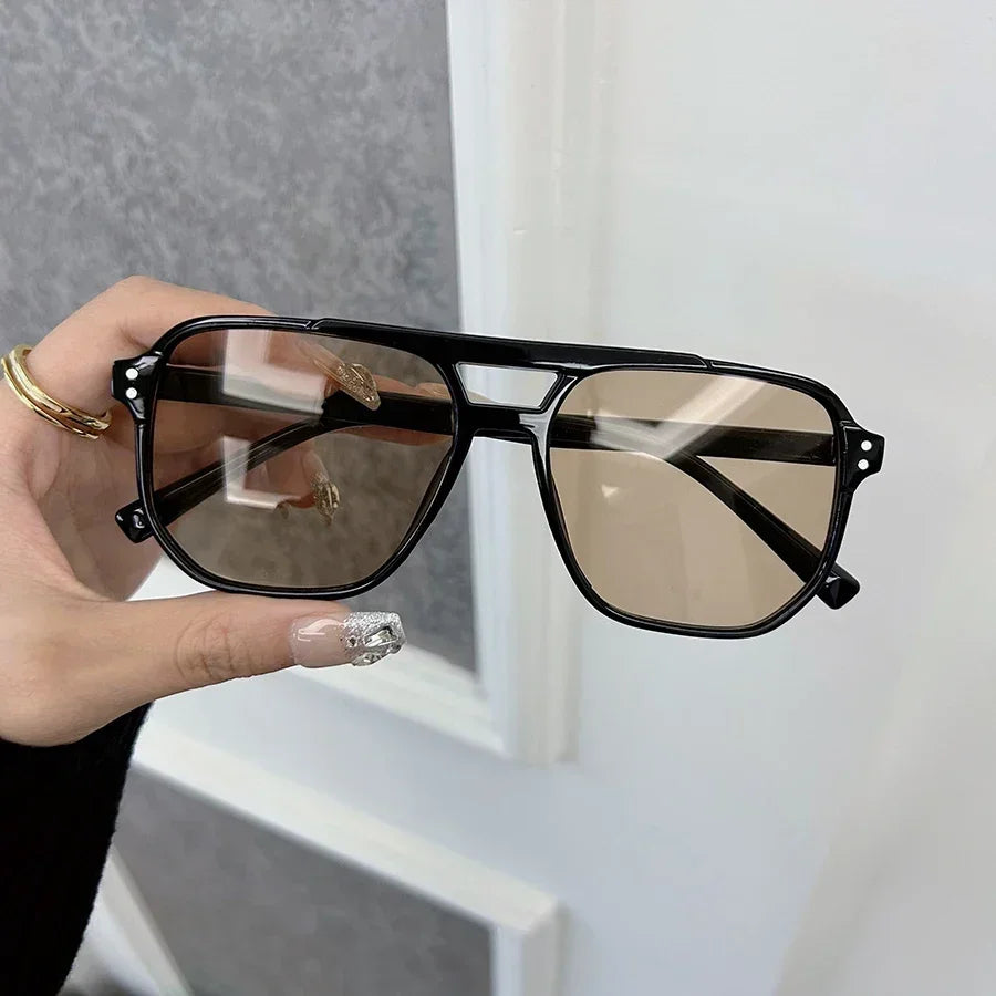 Elegant Square Sunglasses Women Men Casual Sun Glasses Female Male Fashion Mirror Vintage Outdoors Shades Oculos De Sol