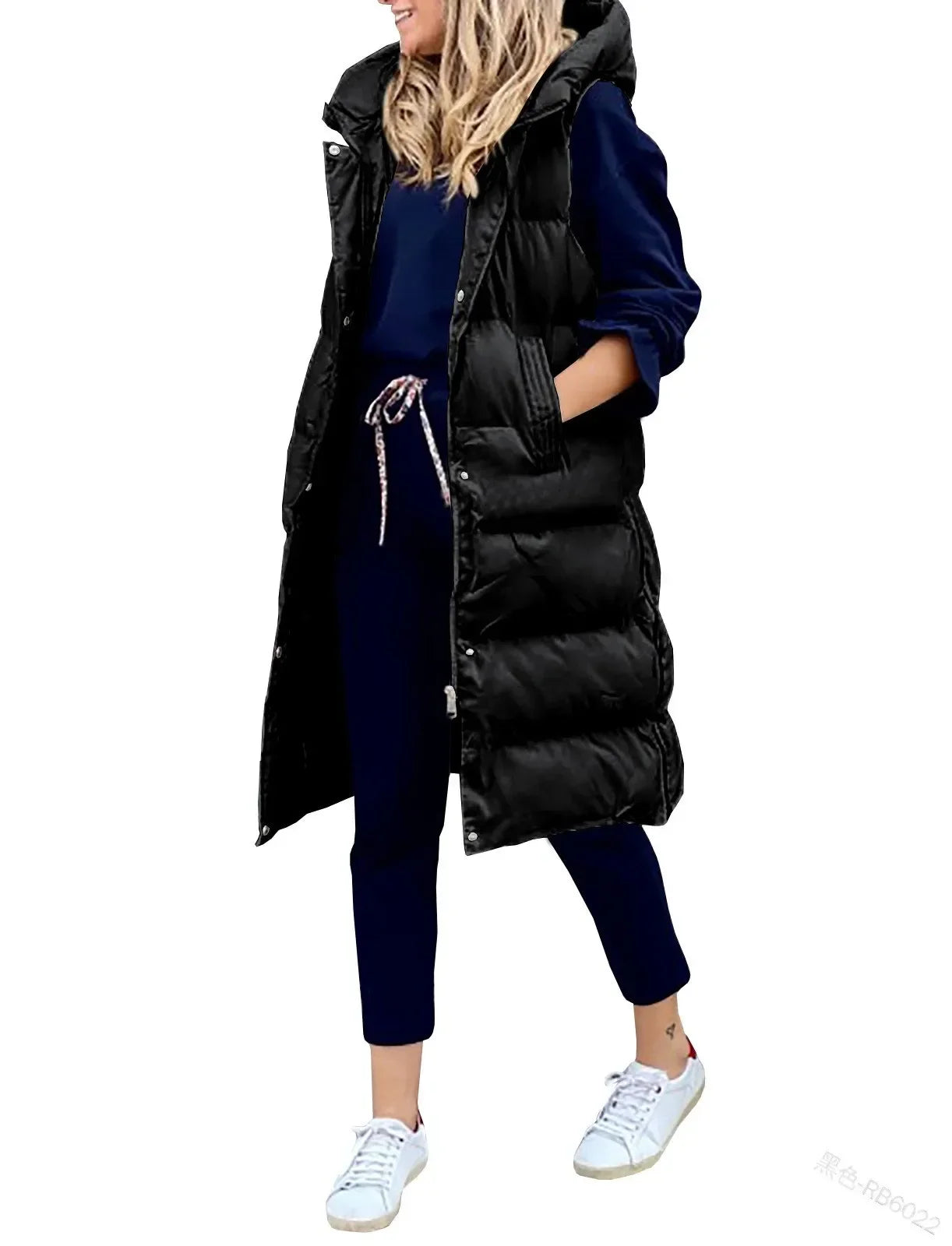 Women Autumn Winter Hooded Vest Coats Outwear Jacket Single-breasted Sleeveless Warm Solid Color Coats Parka