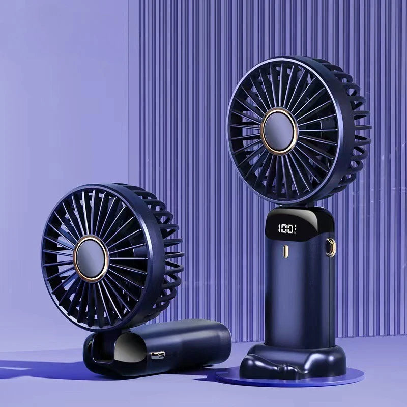 Portable Handheld Fan, Mini Fan, 90° Foldable, 5 Speeds, Handheld/neck-mounted/desktop Three-in-one Small Fan