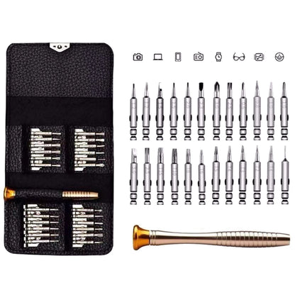 25 in 1 Screwdriver Set with Case Aluminum Alloy Bits Multi-Functional Precision Repair Toolkit