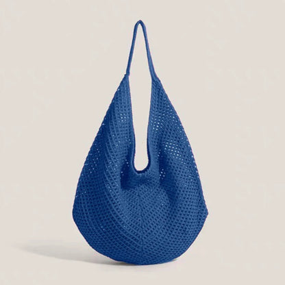 Fashion Women's Hollow Woven Shoulder Bags Large Capacity Knitting Underarm Bag Solid Crochet Tote Handbag Summer Mesh Beach Bag