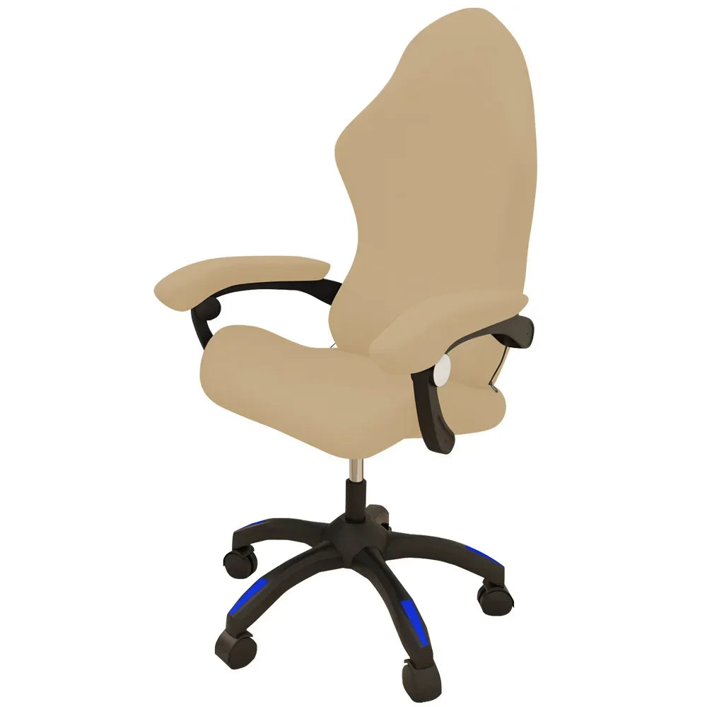 Gaming Chair Cover Stretch Milk Silk Solid Color Swivel Chair Dust Protection Cover Office Computer Athletic Use Seat Cover