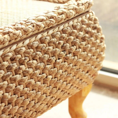 Rattan Floor Tea Table Tatami Style Minimalist Coffee Table for Balcony Low Bedside Small Space Window Area Use