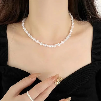 Pearl Necklace For Women Simple Fashion Collarbone Chain White Choker Necklaces Wedding Jewelry Pendant Choker Подвеска На Шею
