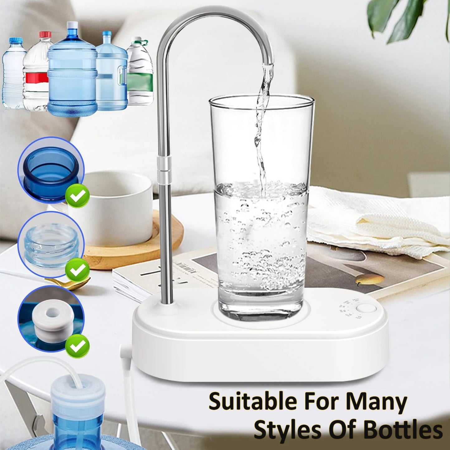 Electric Drinking Water Pump Automatic Water Dispenser For Gallon Drinking Water Bottle Pump For Home Office Portable Cold Water