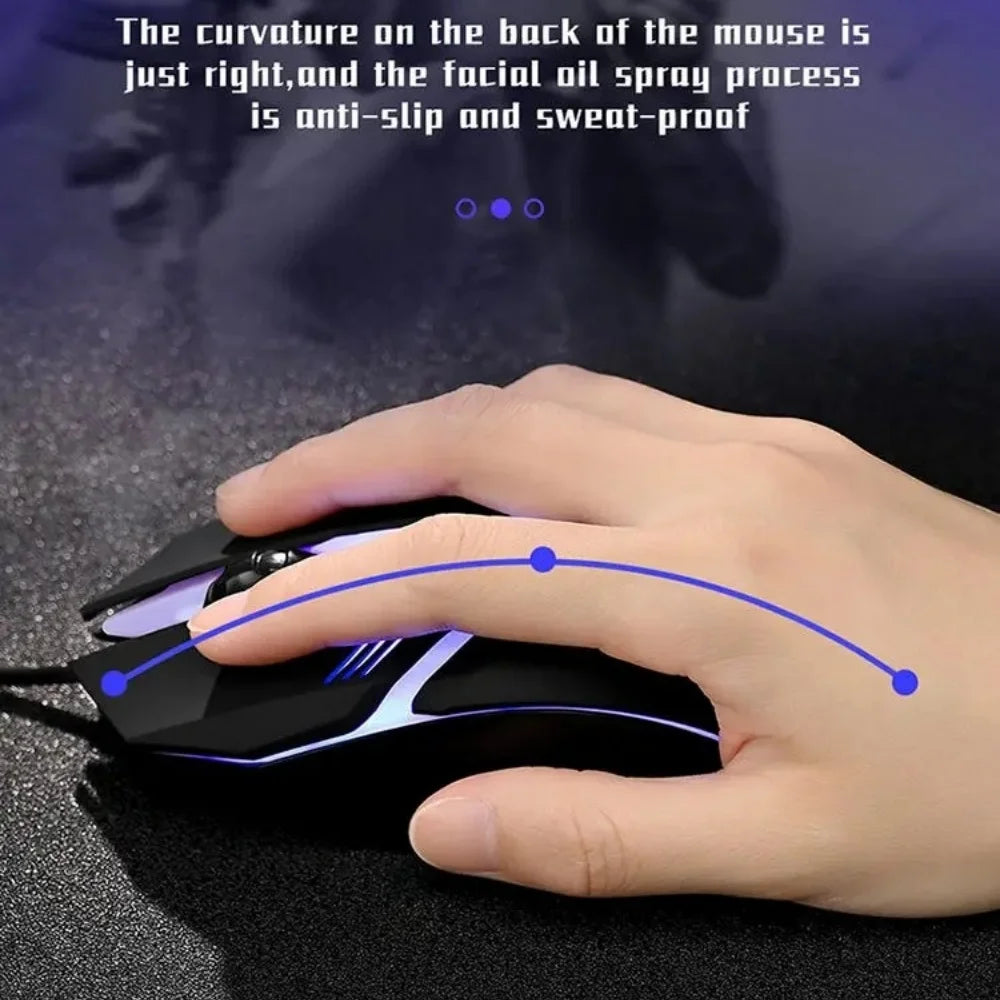 LED Luminous High-quality Ergonomic Gaming Mouse 4-button USB Wired Gaming Mouse for Desktop Laptop Office Computer Gaming Mouse