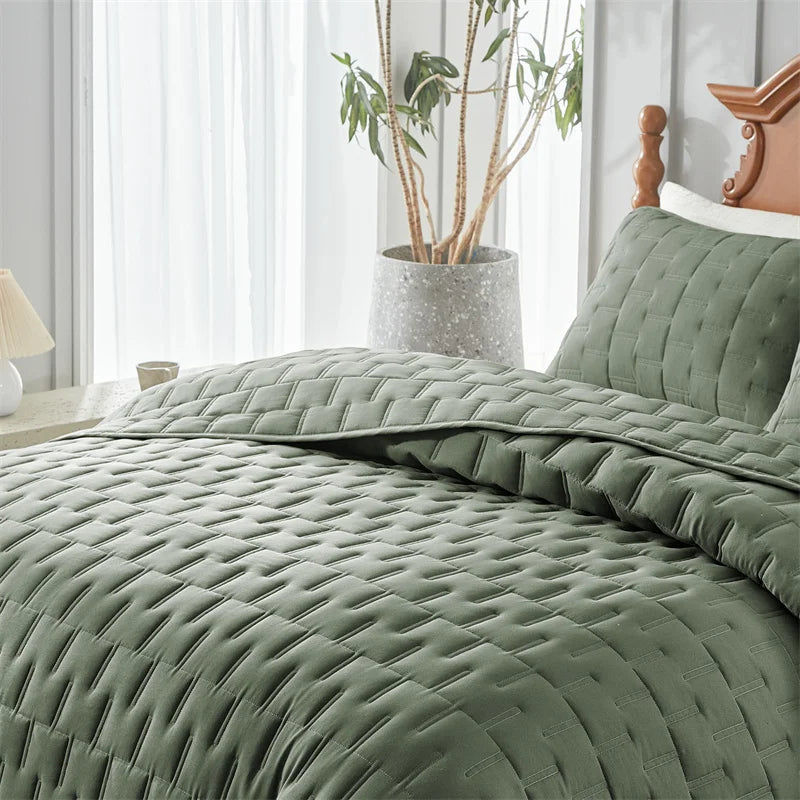 Quilt Bedding Sets, Lightweight Soft Bedspread Coverlet with Pillow Cases, Quilted Blanket Thin Comforter Bed Cover, All Season